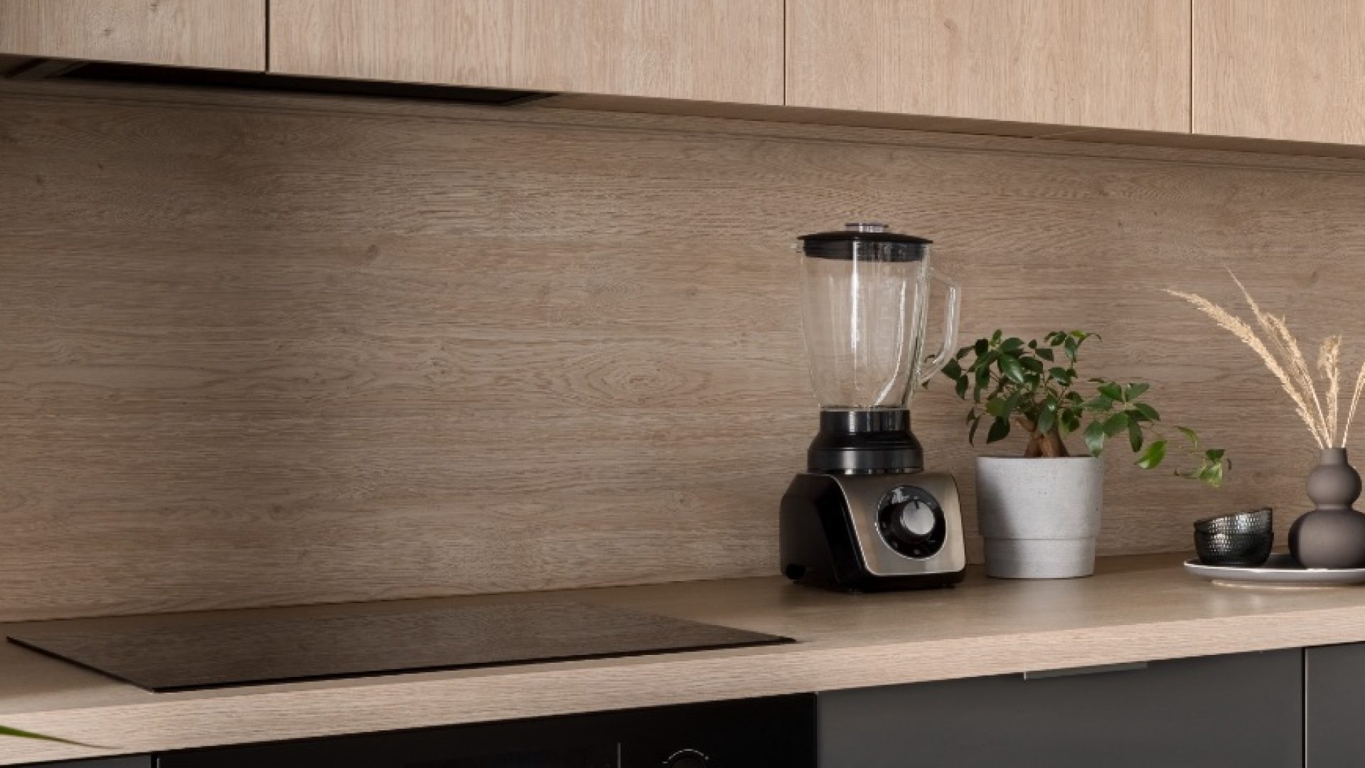 Panorama,Of,Small,Kitchen,With,Wooden,Countertop,,Backsplash,And,Cupboards,